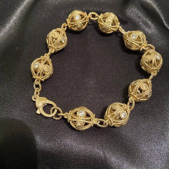 Judith Ripka Jewelry - ** HP ** Judith Ripka 14K Yellow Gold-Clad Sterling Silver Truffle Bead Bracelet